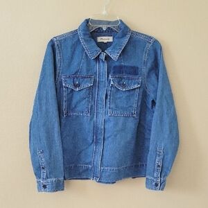 Madewell Womens Denim Army Swing Jacket Casual Outdoor Western - Size Medium